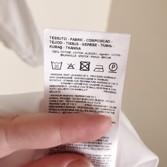 NWT ARMANI EXCHANGE A|X White Quiet Luxury Collared Button Up Shirt Dress Sz 2 - Picture 14 of 16